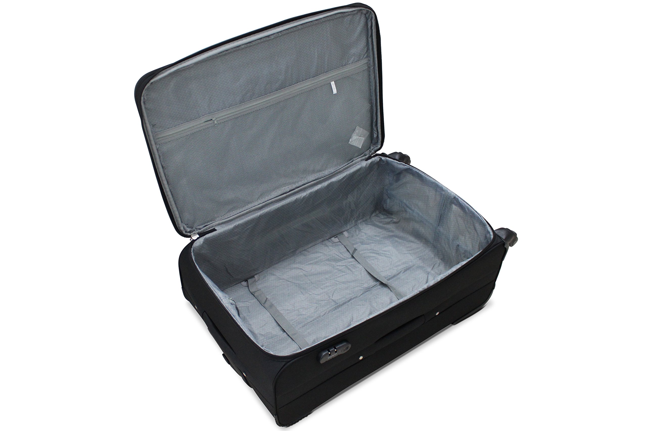 ORMI trolley gigante XXL da stiva grande extra large 4 Ruote espandibile in profondità (Nero, XXL (85x35x52))