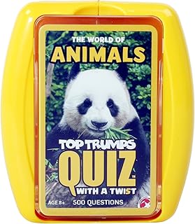 Top Trumps The World of Animals Quiz Game, 500 questions to test your knowledge and memory on dogs, lions, elephants, monkeys, snakes and tigers, gift and toy for boys and girls aged 8 plus