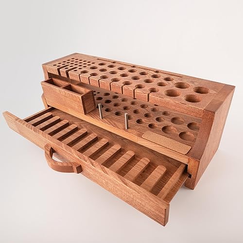 Onesince Oversized Leather Working Tool Holder, Solid Wood Leather Tool