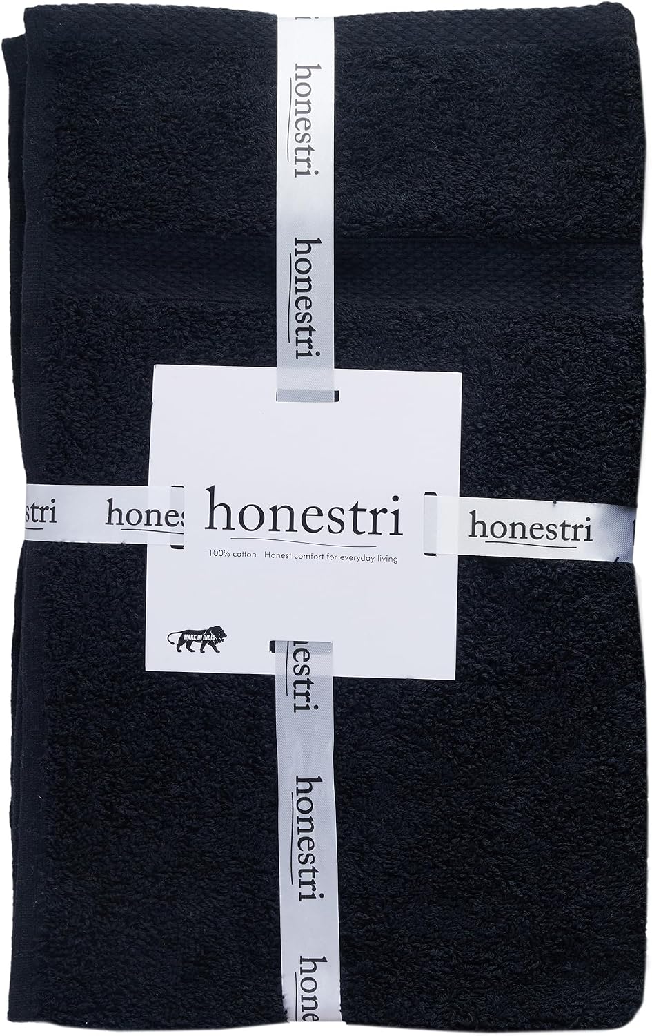 Black Hand Towels Set of 2, 100% Ring Spun Cotton, 16 x 28 Inches, 550GSM, Ultra Soft, Highly Absorbent, Quick Drying, for Bathroom, Hotels, Spa
