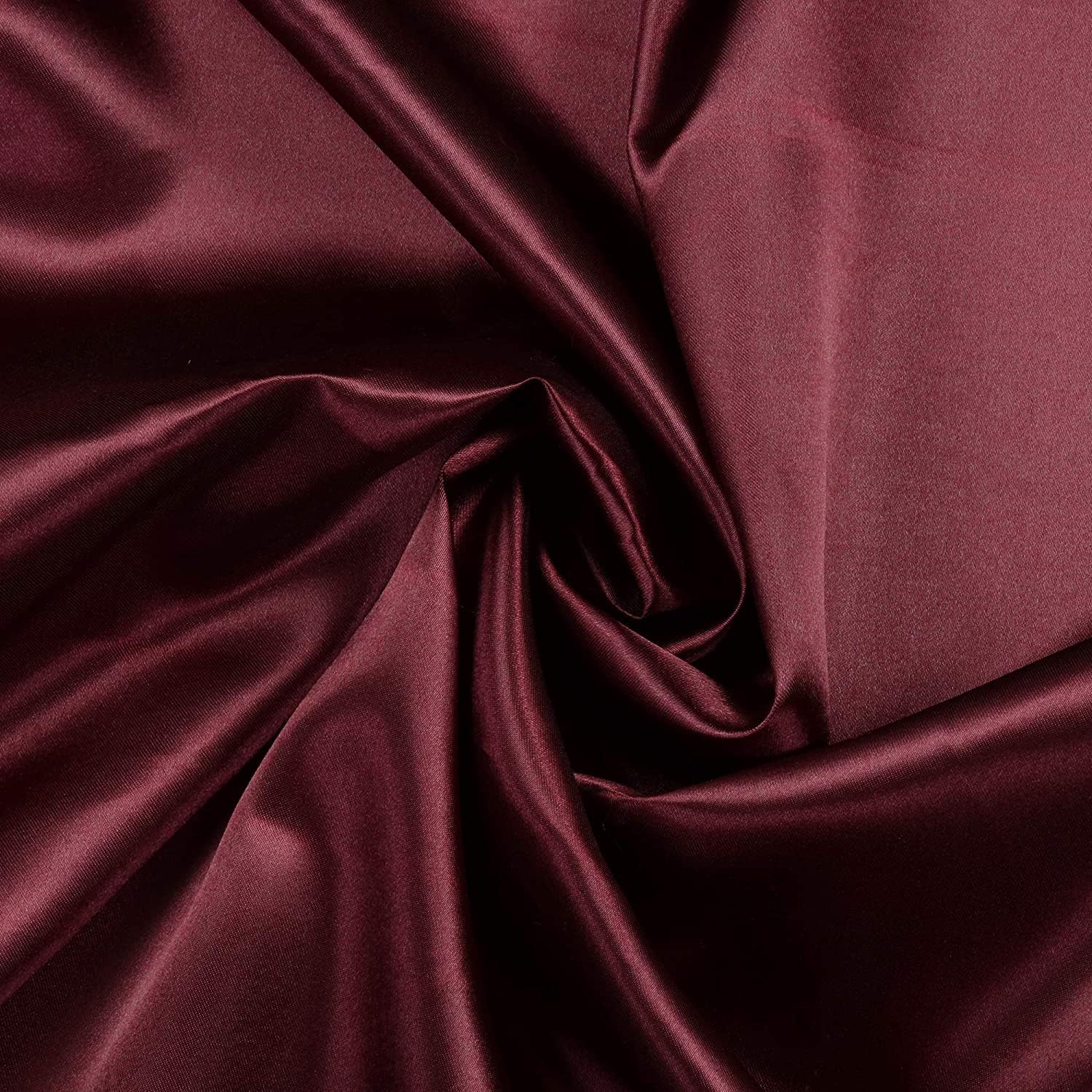 Premium Satin Fabric – Soft, Smooth & Shiny Material for Sewing, Crafts, Dresses & Home Décor 44” - (50 Yard, Burgundy)