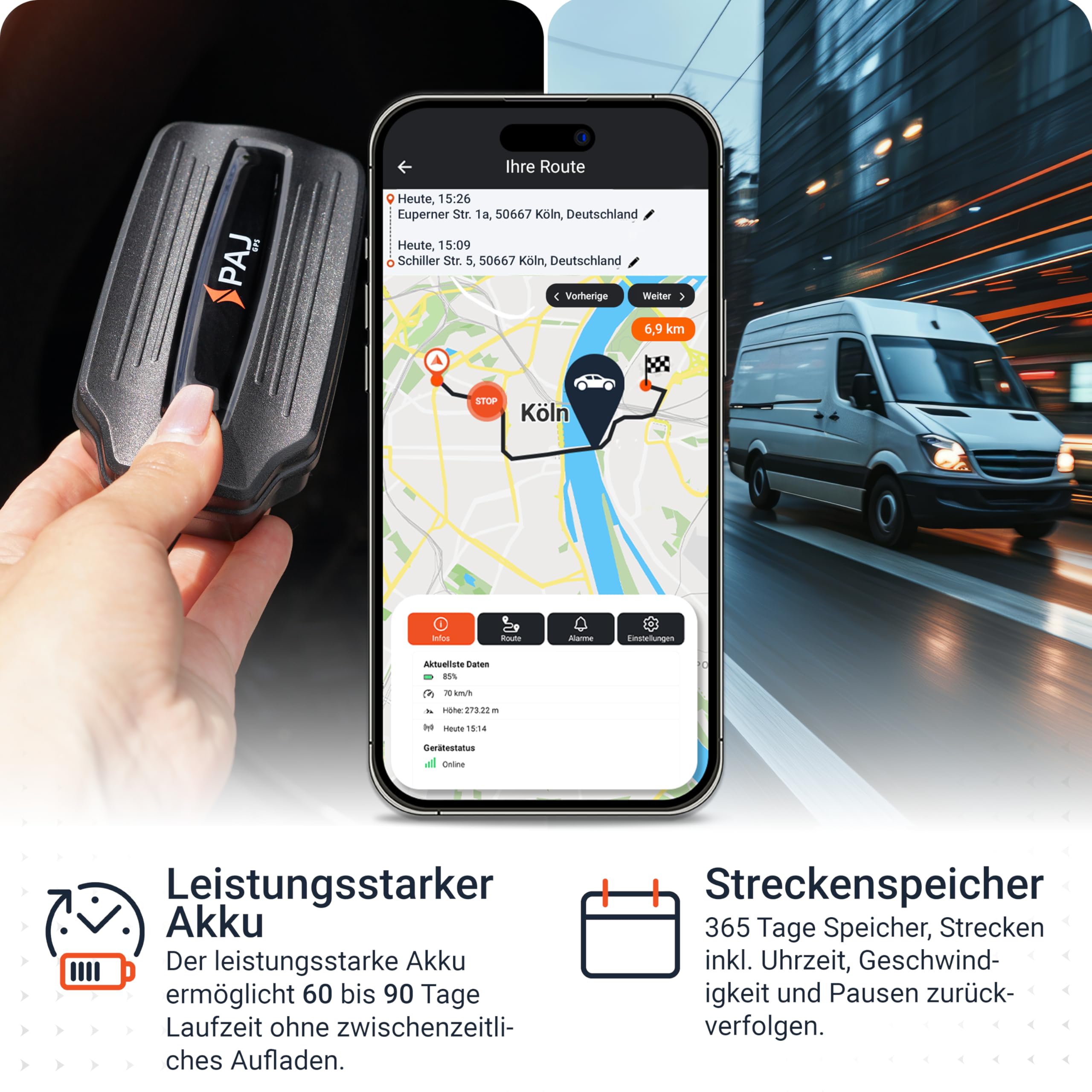 PAJ GPS - Power Finder 4G Langzeit GPS-Tracker, Power Finder von PAJ GPS, Ortung für Oldtimer, Auto, Fahrzeuge, Boote, Anhänger und mehr, inkl. Magnet-Befestigung, bis zu 90 Tage ohne Aufladen