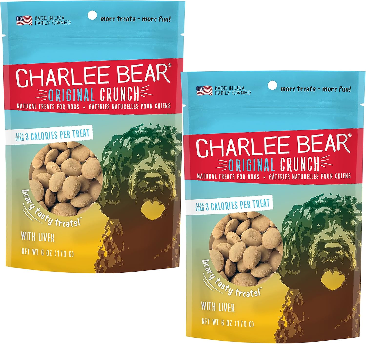 Charlee Bear Dog Treats with Liver (2 Pack) 6 oz Each