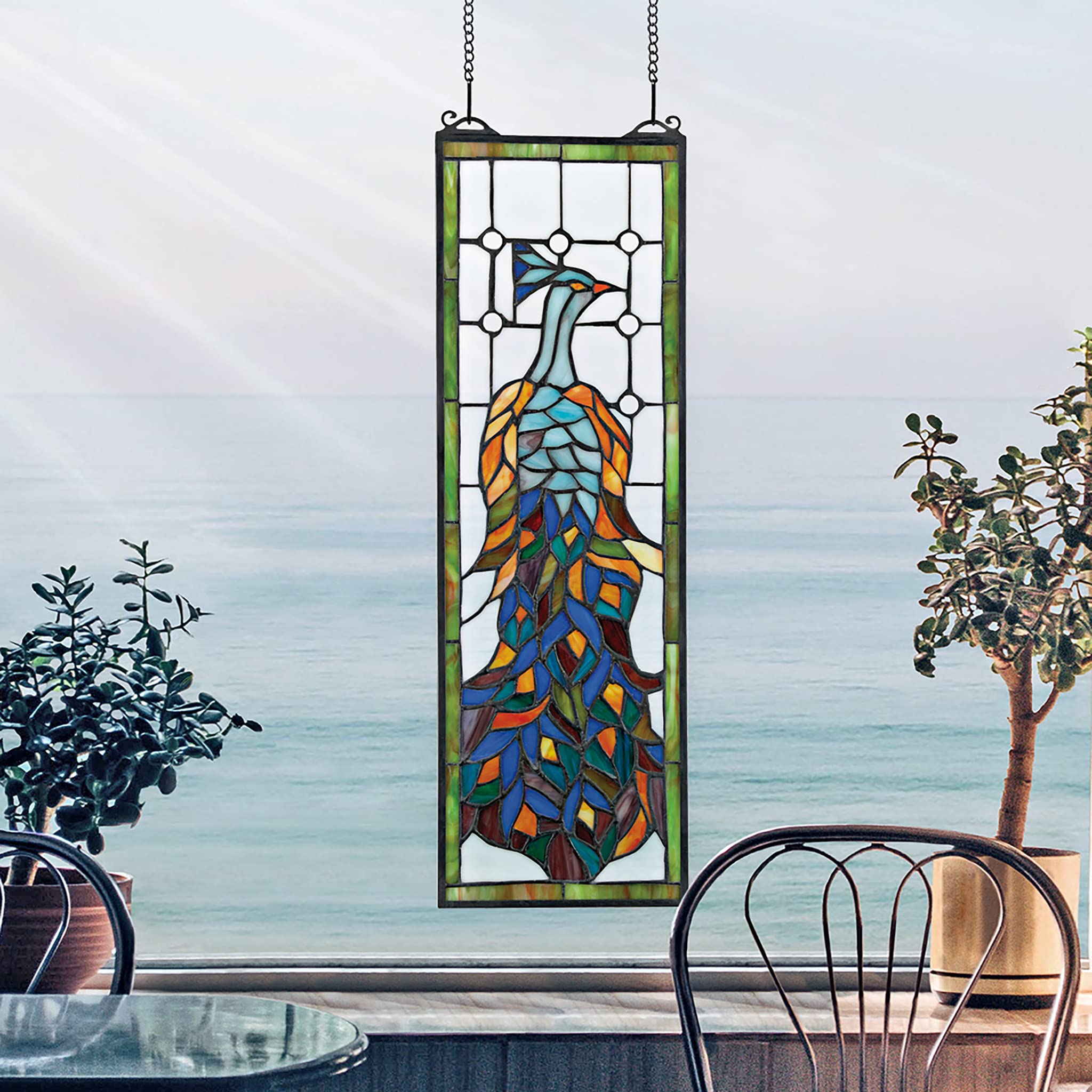 ステンドグラスパネル　ペチュニア Amazon.co.jp: Fine Art Lighting - 生命の木 ティファニー