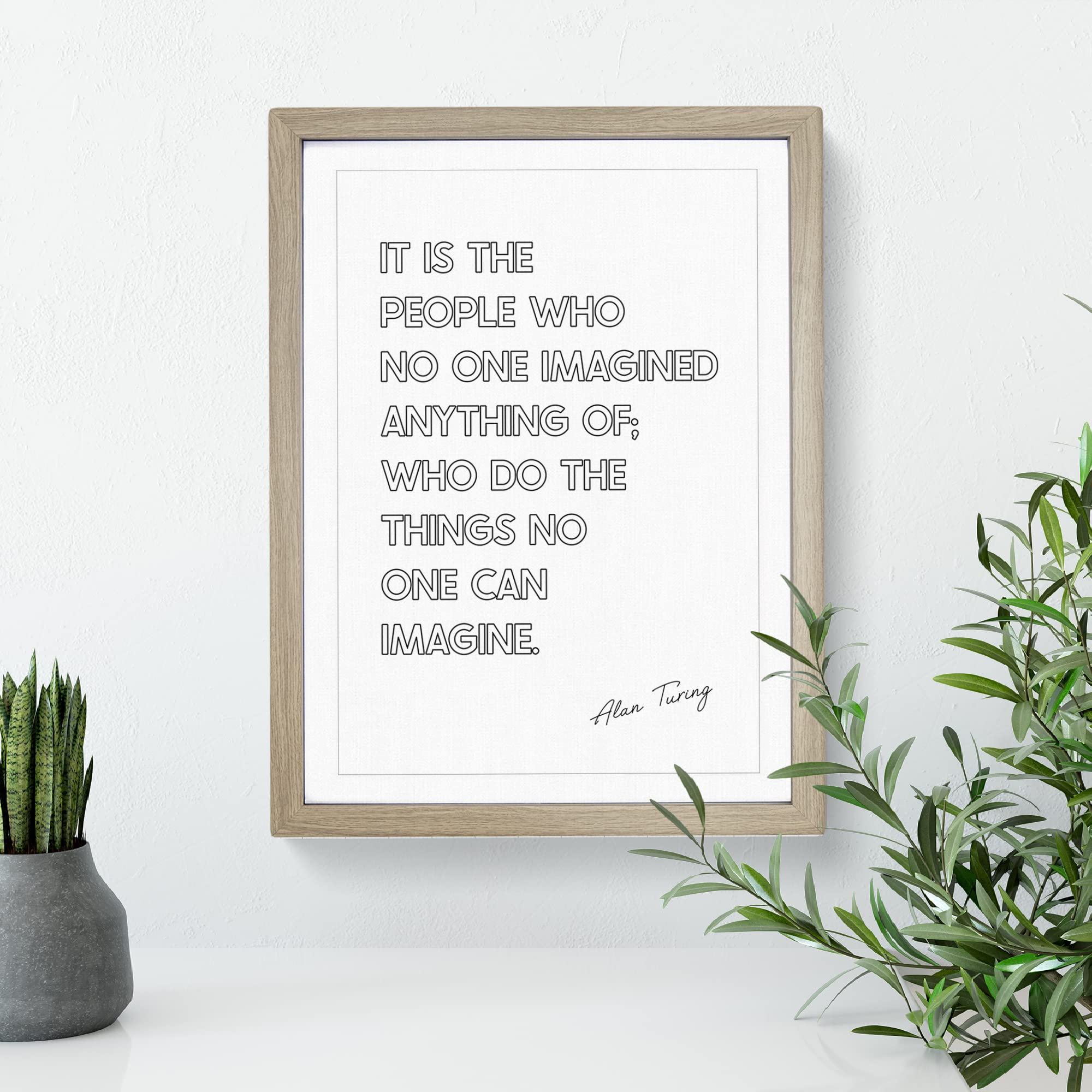 No One Imagined Alan Turing Quote Modern Framed Wall Art Print - Image 3