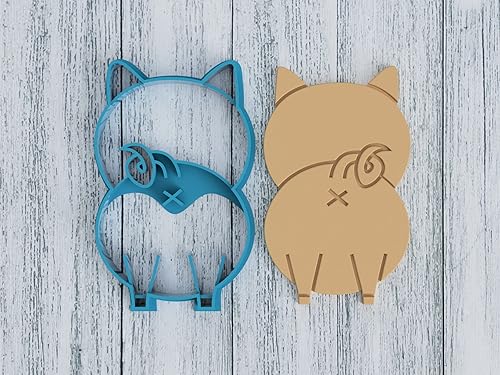 Miniatura 2 de Culo de cerdo de cola rizada - Cortador de galletasgalleta de azúcarfondantarcilla (0153)