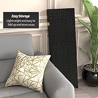 Vista 17 de Pantalla plegable de fibra tejida corta de 4 pies - Crema - 4 paneles