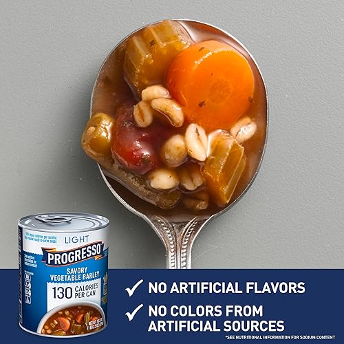 Miniatura 6 de Progresso Sopa enlatada ligera y sabrosa de cebada y verduras, 18.5 onzas (paquete de 12)