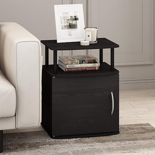 Miniatura 2 de Furinno Jaya - Mesa auxiliar, una, madera negra Negro,Ámbar Pino/Negro,Columbia Nogal/Negro,Roble Francés/Negro,Blanco/Negro,Americano/Cromo,Roble
