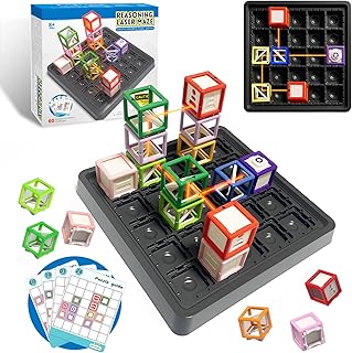 Laser Maze Reasoning Game - STEM Logic Toys for Ages 8+ Kid, 60+ Challenges Puzzle Games, Great 8-13 Years Old Children Gift for Christmas/Easter/Children's Day to Develop Knowledge of Space & Optics