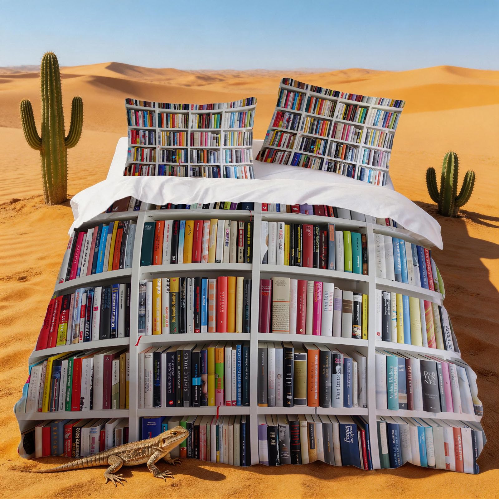 Housse de couette 140x200 livres finitions soignées parure lit