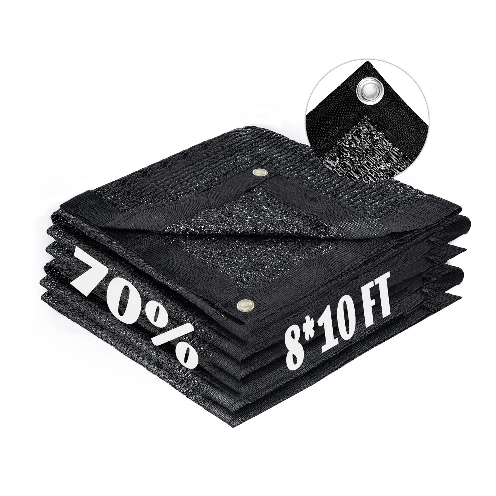 LOVE STORY 8x10FT 70% Black Shade Cloth Sun Shade Net with Grommets Sunblock Net Mesh Tarp for Garden,Plants Cover,Greenhouse and Patio