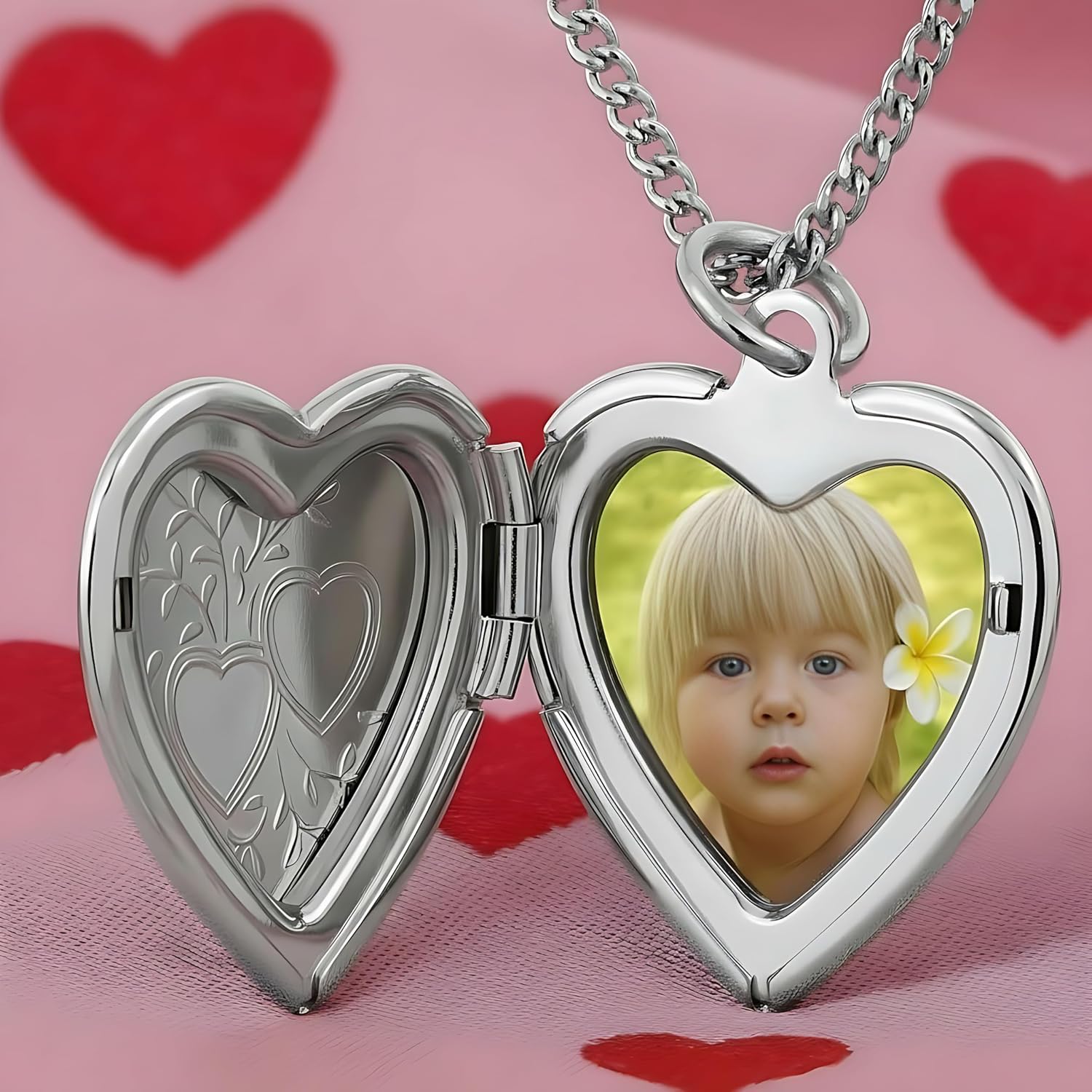 LIFETIME JEWELRY Two Hearts Locket Necklace That Holds Pictures 24k Gold Plated