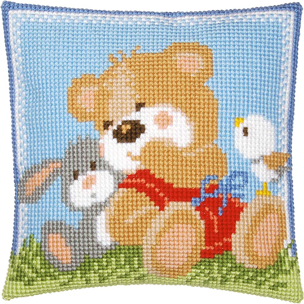 VERVACO Kreuzstich Stickpackungen Kissen – Vorgedruckt, Komplettes Set, 40 x 40 cm