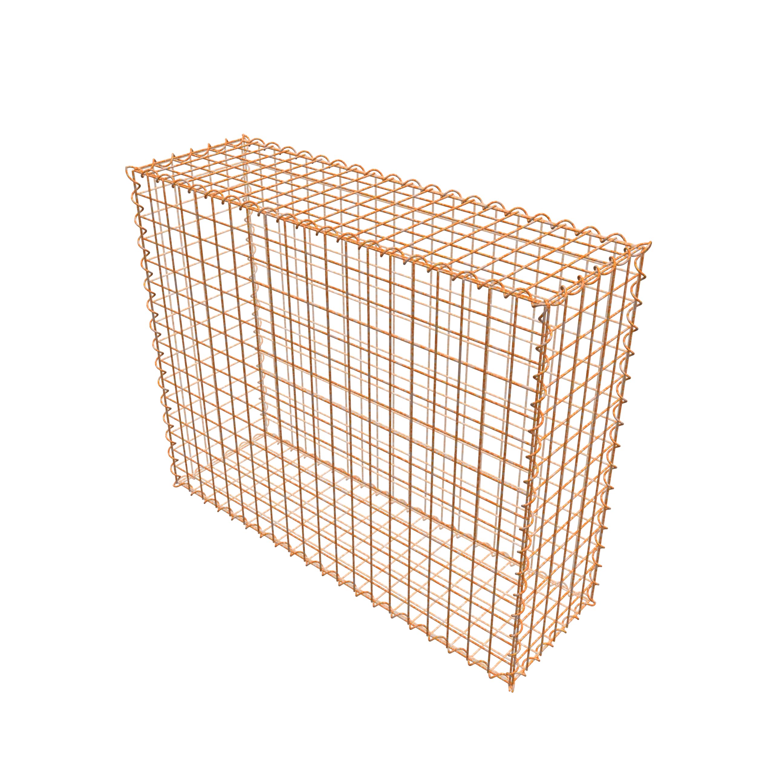 Rostige Gabione 100 cm x 80 cm x 30 cm (L x H x T), Maschenweite 5 cm x 5 cm, Spirale
