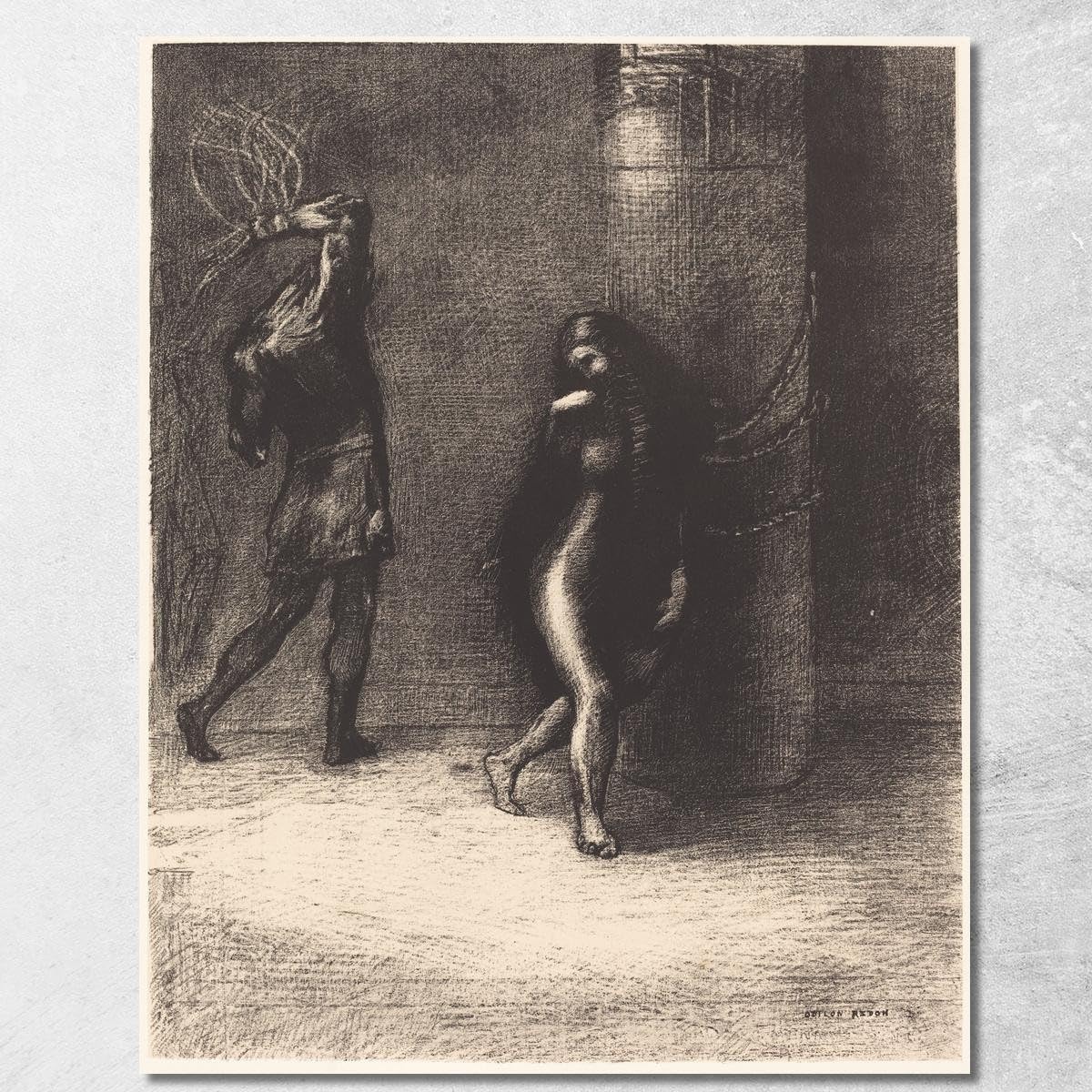 Tableau Odilon Redon Saint-Antoine toile imprimée cadre 100x80 - 7