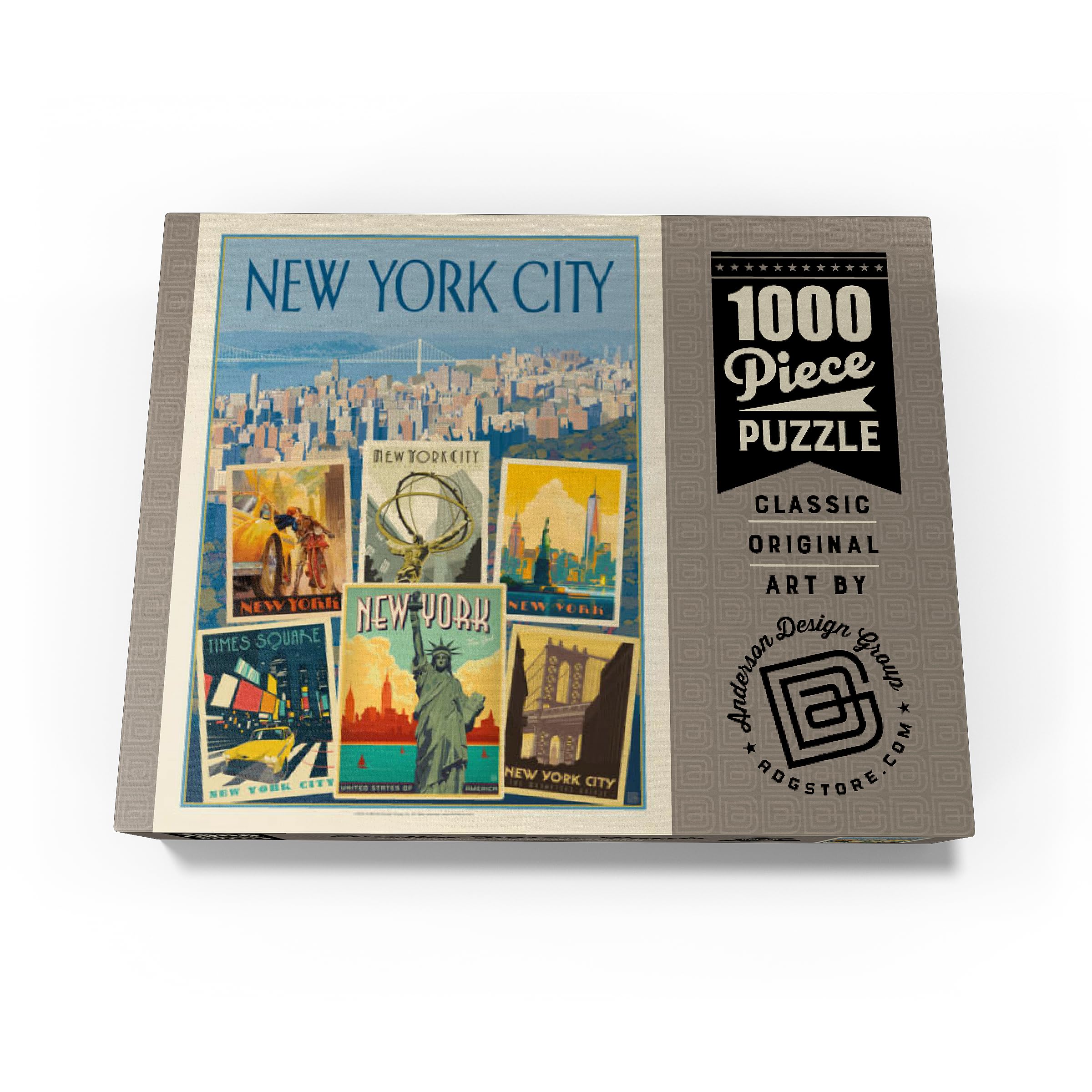 New York City : impression de collage multi-images, poster vintage – Puzzle de qualité supérieure de 1000 pièces pour adultes