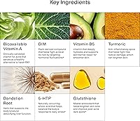 Vista 4 de CLEARSTEM - MINDBODYSKIN Suplemento hormonal para el acné (5-HTP) - Suplemento DIM natural - Vitaminas para el cuidado de la piel - Equilibrio