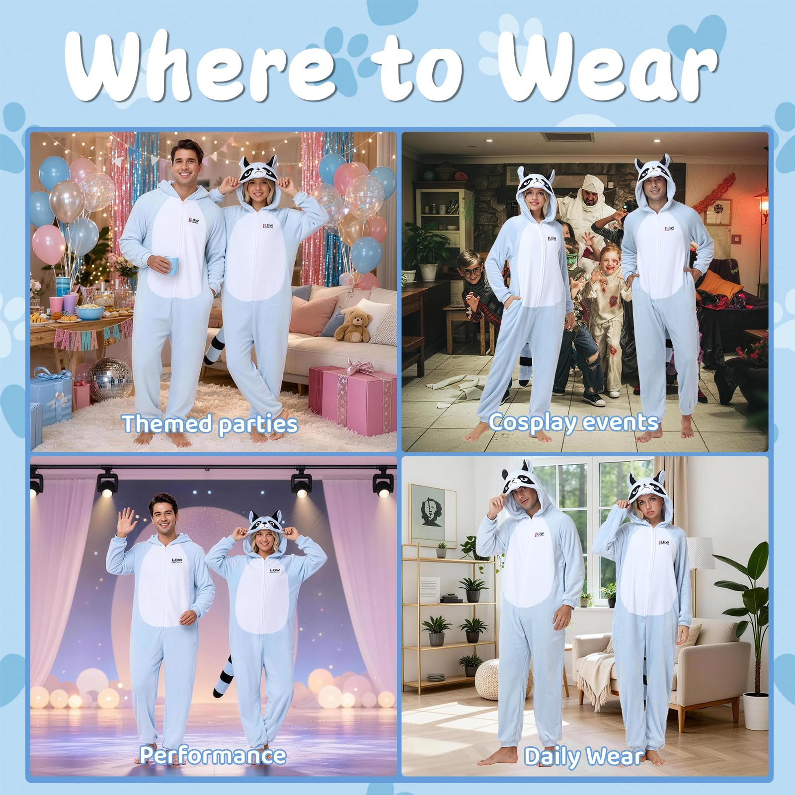 Ezuwail Pijama unisex para adultos, disfraz de animal para mujeres/hombres