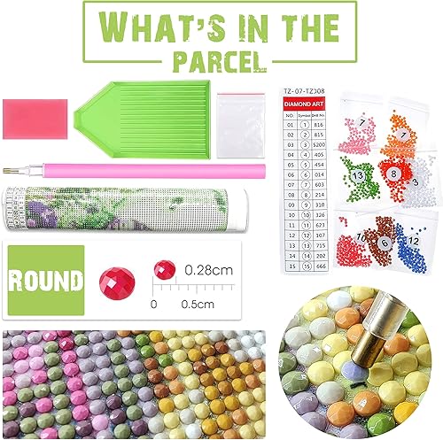 Miniatura 6 de Kaliosy Kits de arte de diamantes 5D para adultos, bosque de lobos por números, pintura de diamantes de animales, arte de bricolaje, taladro