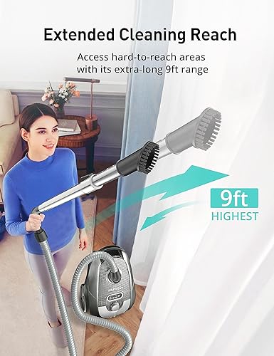 Miniatura 4 de Aspiron Aspiradora de recipiente, aspiradora de recipiente con bolsa de 1300 W, cepillo turbo, 5 herramientas, 3.7 cuartos de galón, filtro HEPA