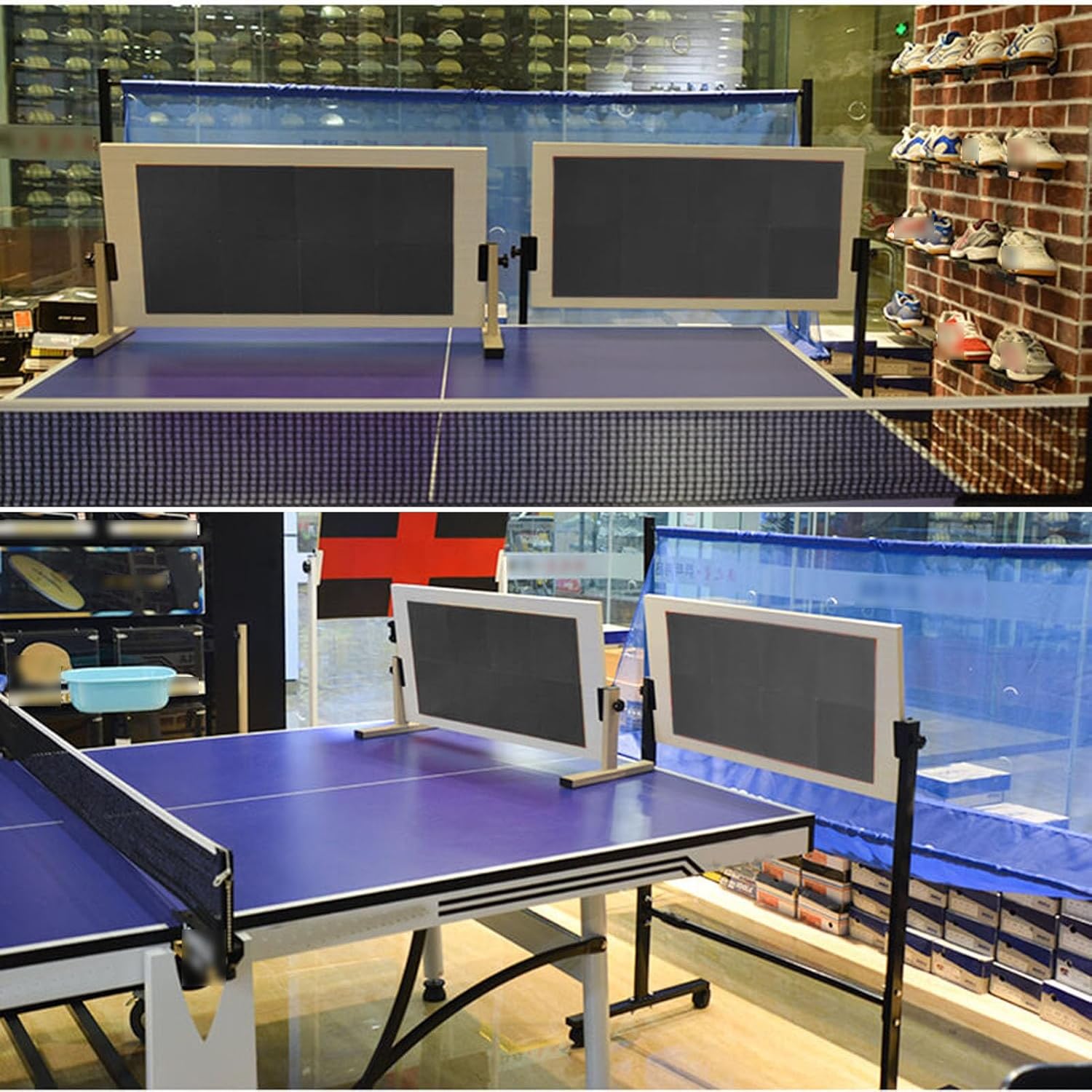 Ping Pong Return Board,Table Tennis Rebound Board with 12 Pieces of Rubber,Self-Study Pingpong Accessory for Home Gym Community Studio,Floor Mounted