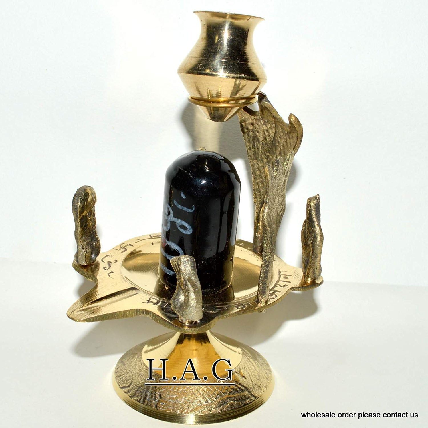 SHIVLING SHIVA LINGAM BRASS SAMPOORNA SHIV PARIVAR TRISHUL NAAG POURING LOTA