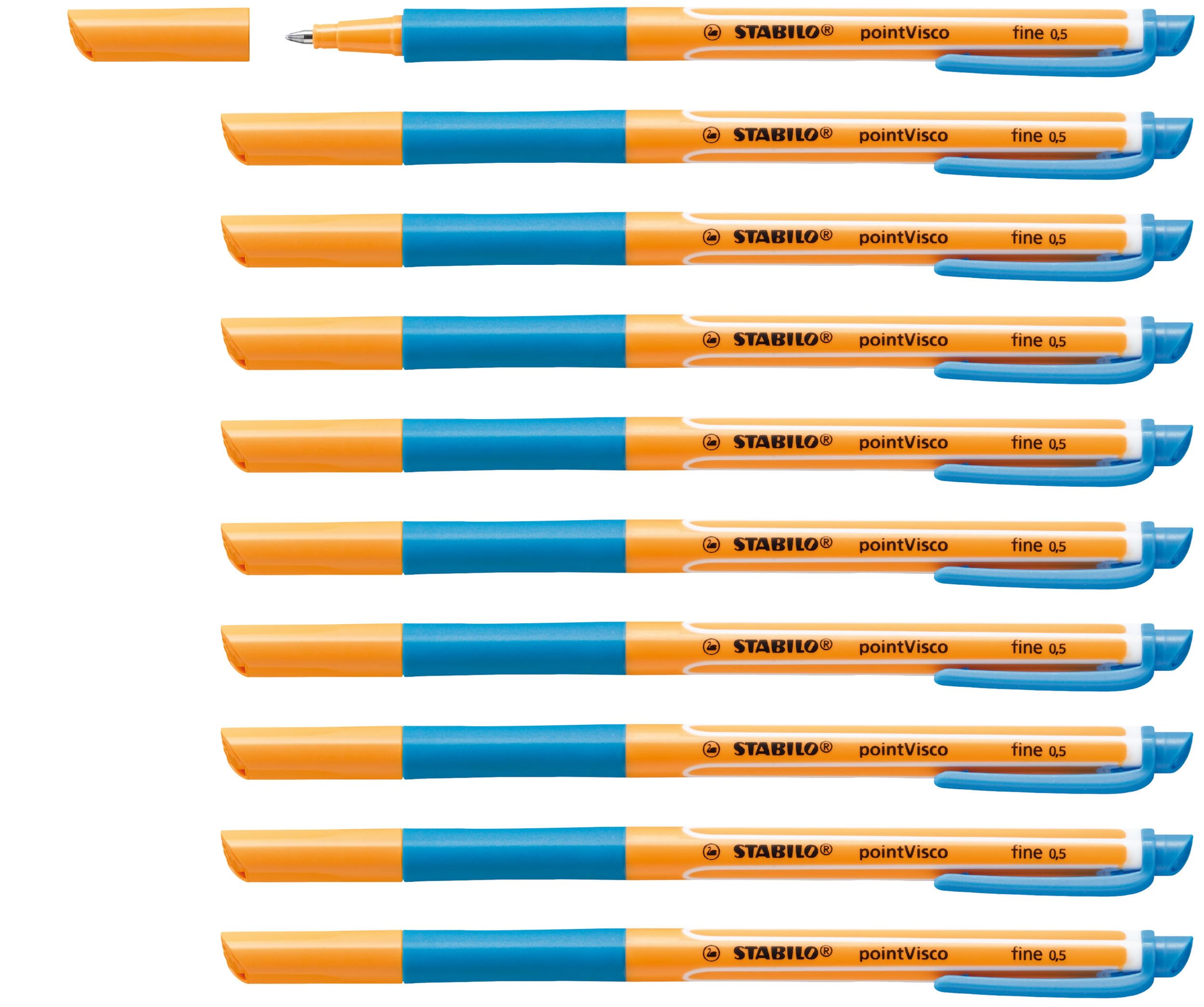 STABILO - Tintenroller - pointVisco - 10er Pack - türkis