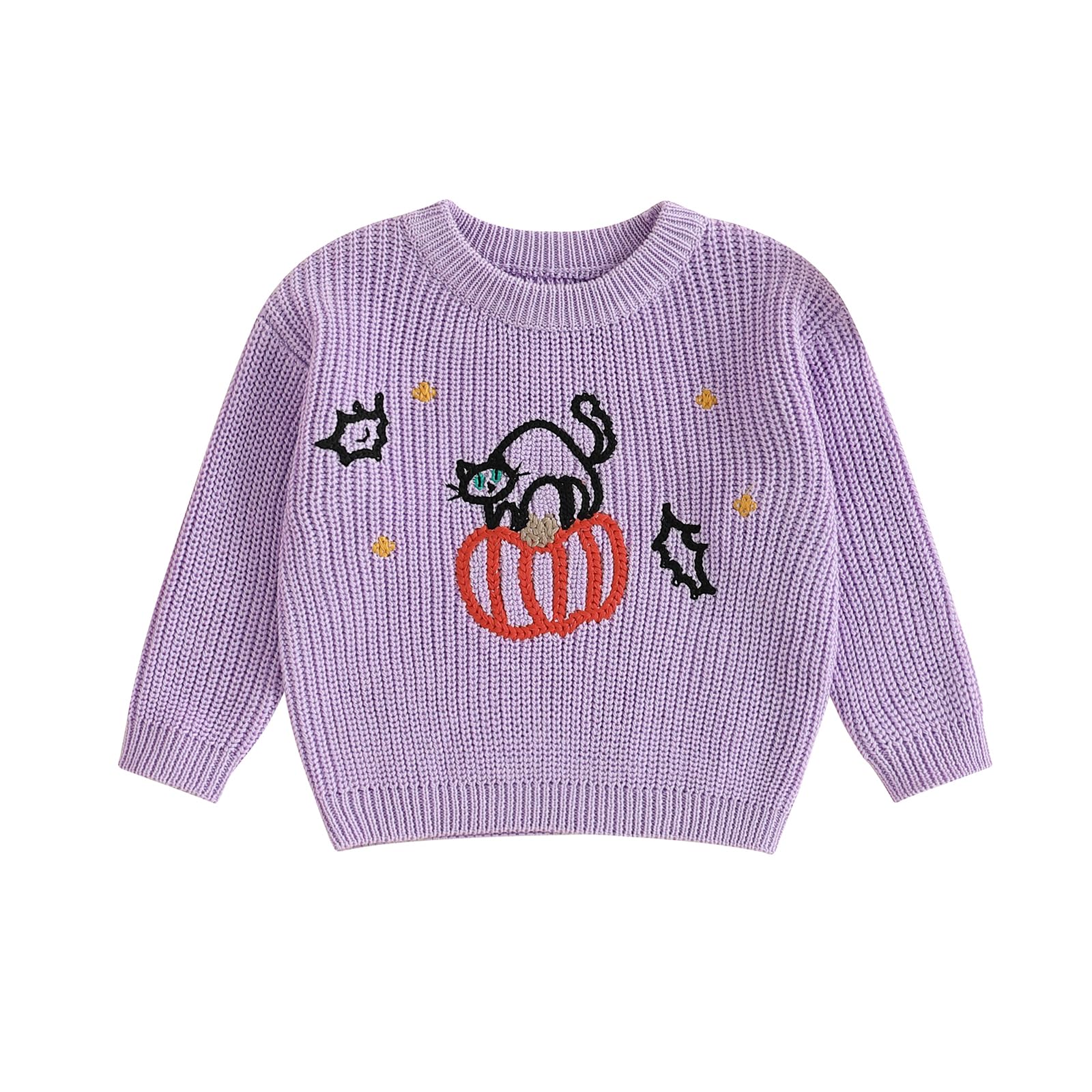 LSFYSZD Toddler Baby Girls Boys Halloween Pumpkin Sweaters Long Sleeve Crew Neck Winter Warm Knitwear Pullover Jumpers Top — view 126
