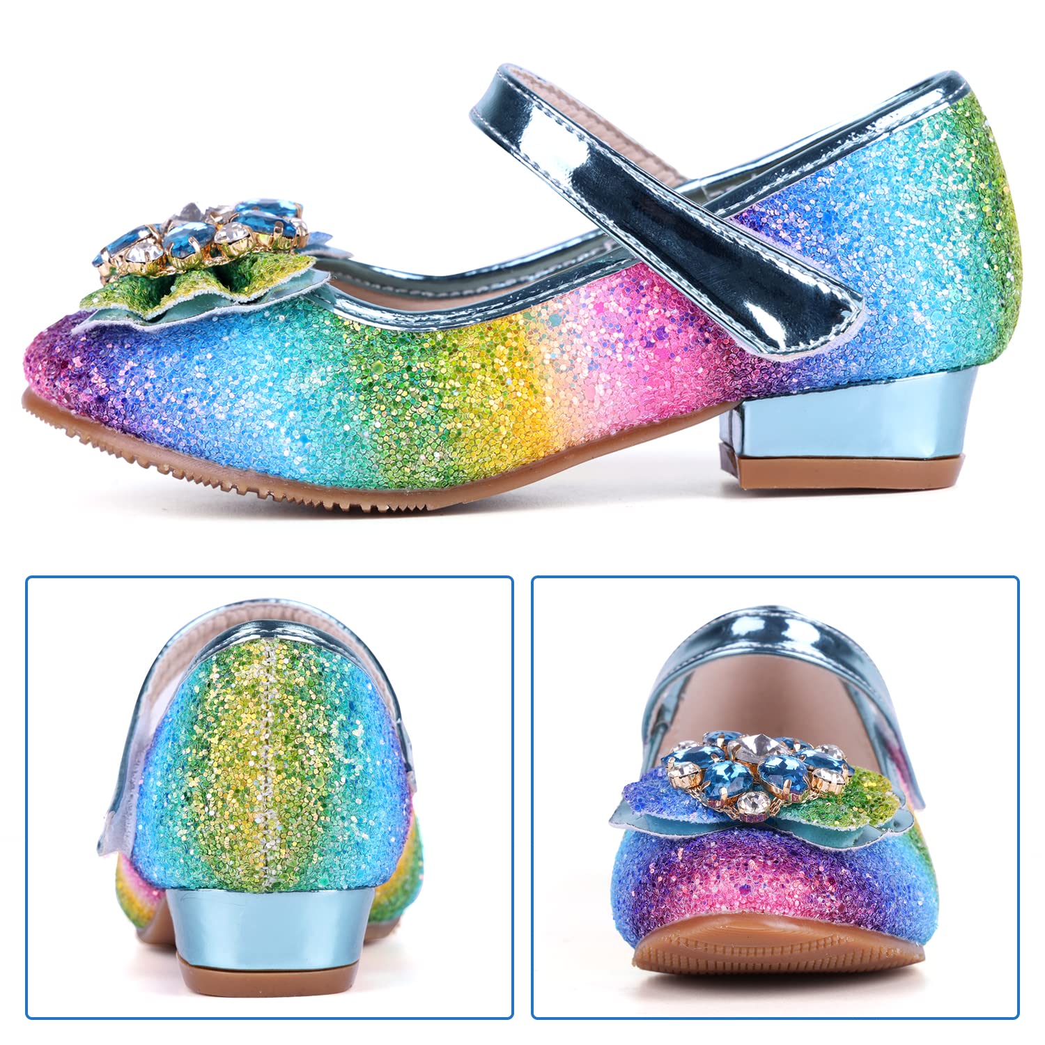 Girl's Princess Mary Jane Pump Shoes - Pink Silver Blue Purple White - Size 12 Months — view 3