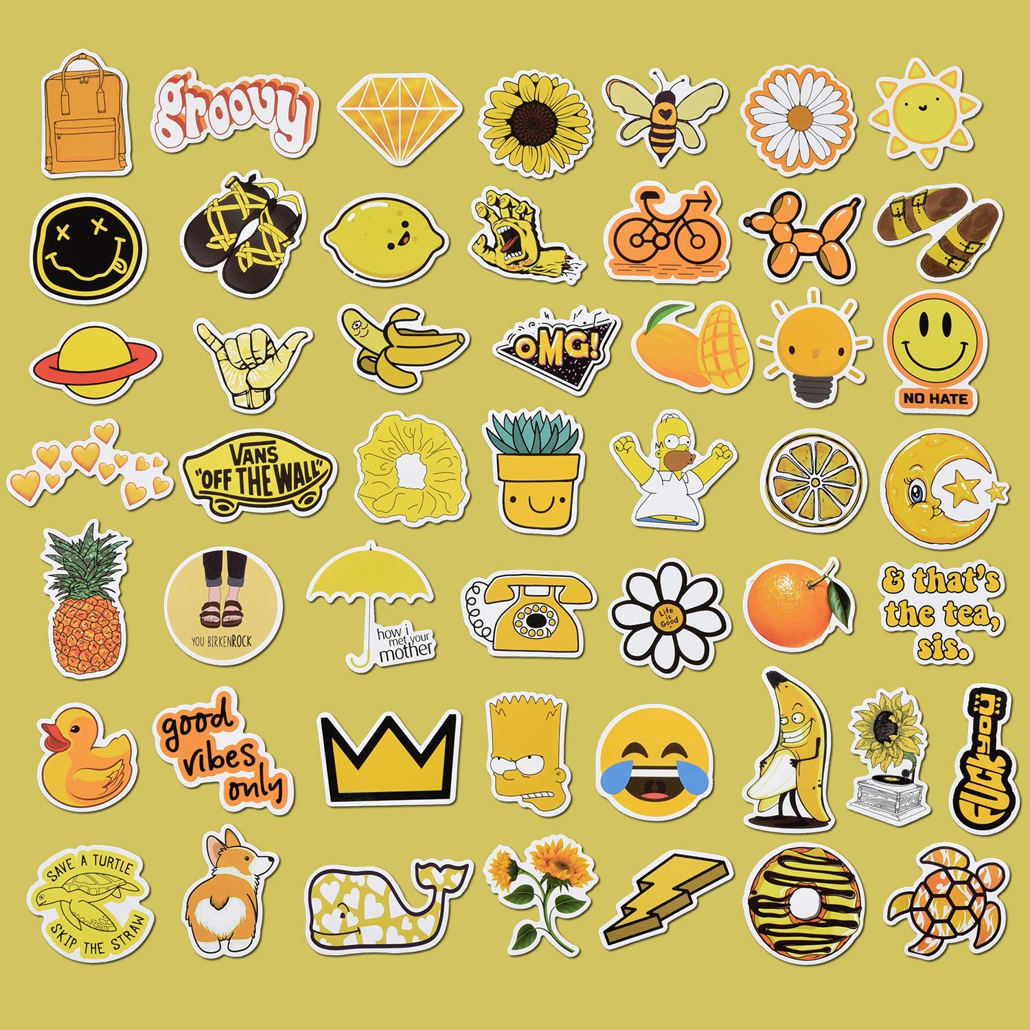 Willingood 50 Pack Cute Vsco Stickers, Water Bottle Stickers, Girl