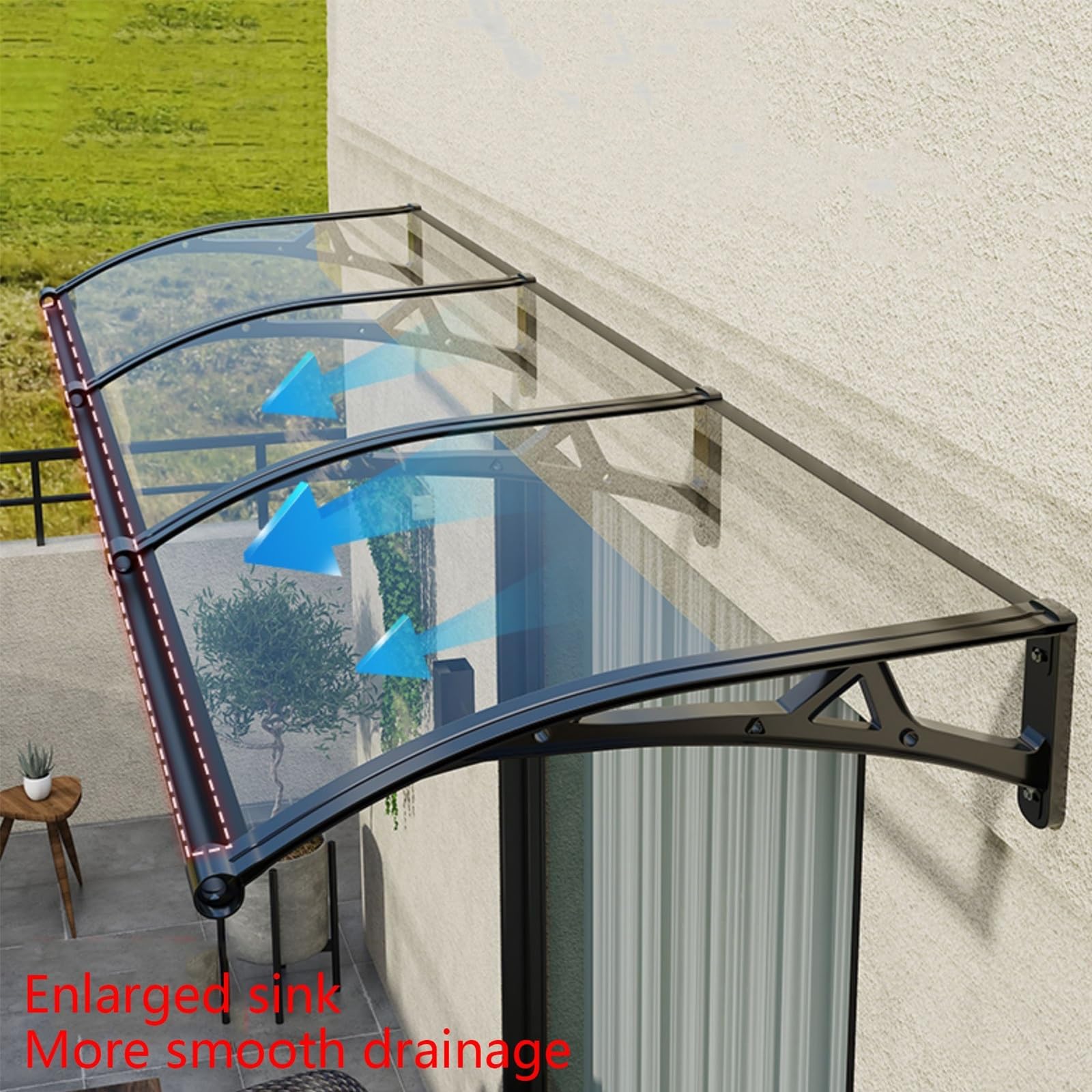 Zadaszenie z wytrzymałego poliwęglanu, ochrona przed deszczem na balkon