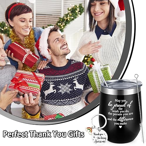 Miniatura 2 de Lifecapido Regalos de agradecimiento, paquete de 6 vasos de vino aislados con llavero, regalos de agradecimiento, regalos inspiradores para