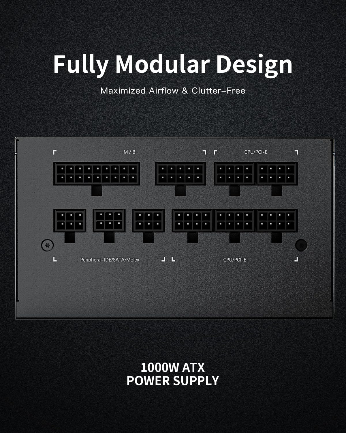 Superer (2025) 1000W PSU Power Supply Fully Modular, 80 Plus Gold, Low Noise, Japanese Capacitors, (CE Safety Certified) 1000 watt