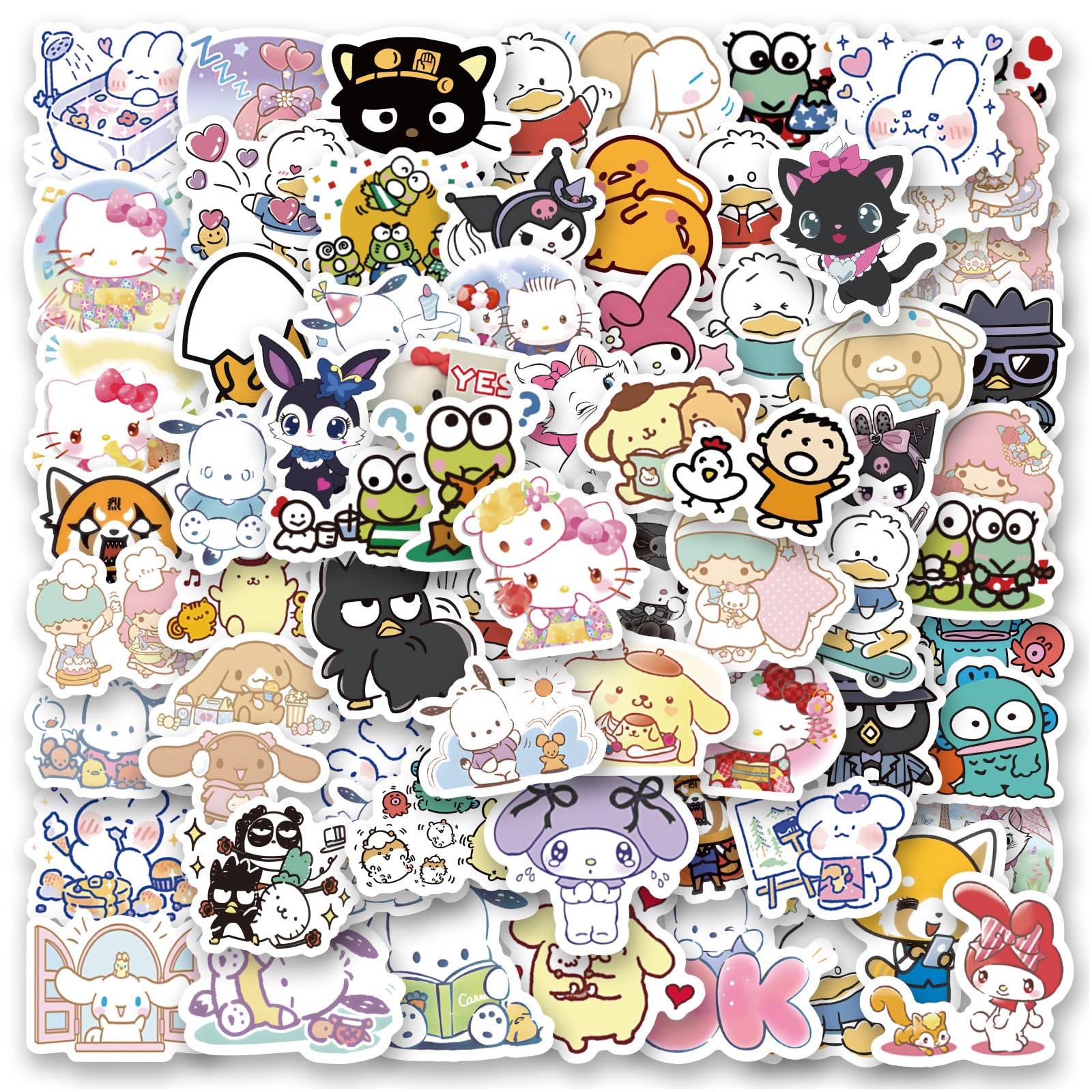 HTTDSLF 100 Pcs Stickers Sticker, Cute Stickers, Anime Stickers, Kawaii Stickers, Scrapbook Stickers, Stickers for Laptop, Cars, Phone, Water Bottle, Skateboard, Suitcase, Guitar, Pad