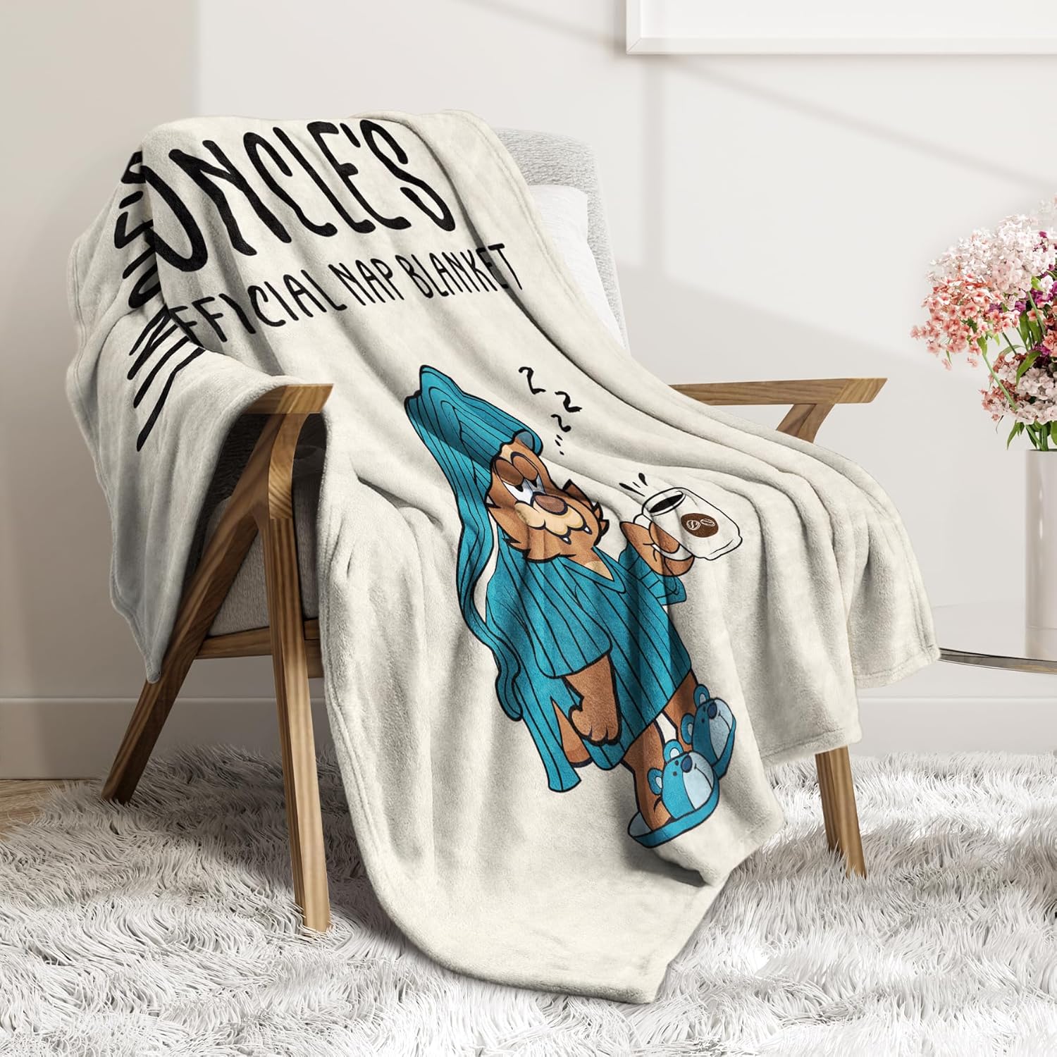 SteadStyle Christmas Uncle Gifts from Niece Nephew, Uncle Birthday Gifts Blanket, UNC Gift for Father's Day, Christmas, Thanksgiving, Fluffy Blanket for Uncles, 60'' x 50'' (Beige) - Image 8