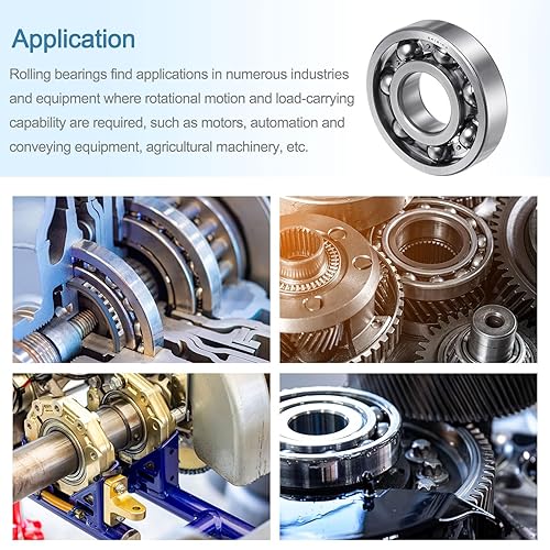 Miniatura 5 de uxcell 6412 rodamiento radial profundo del despacho del rodamiento de bolitas 196.9x492.1x114.8 ft m C3 del surco, tipo abierto rodamientos de acero