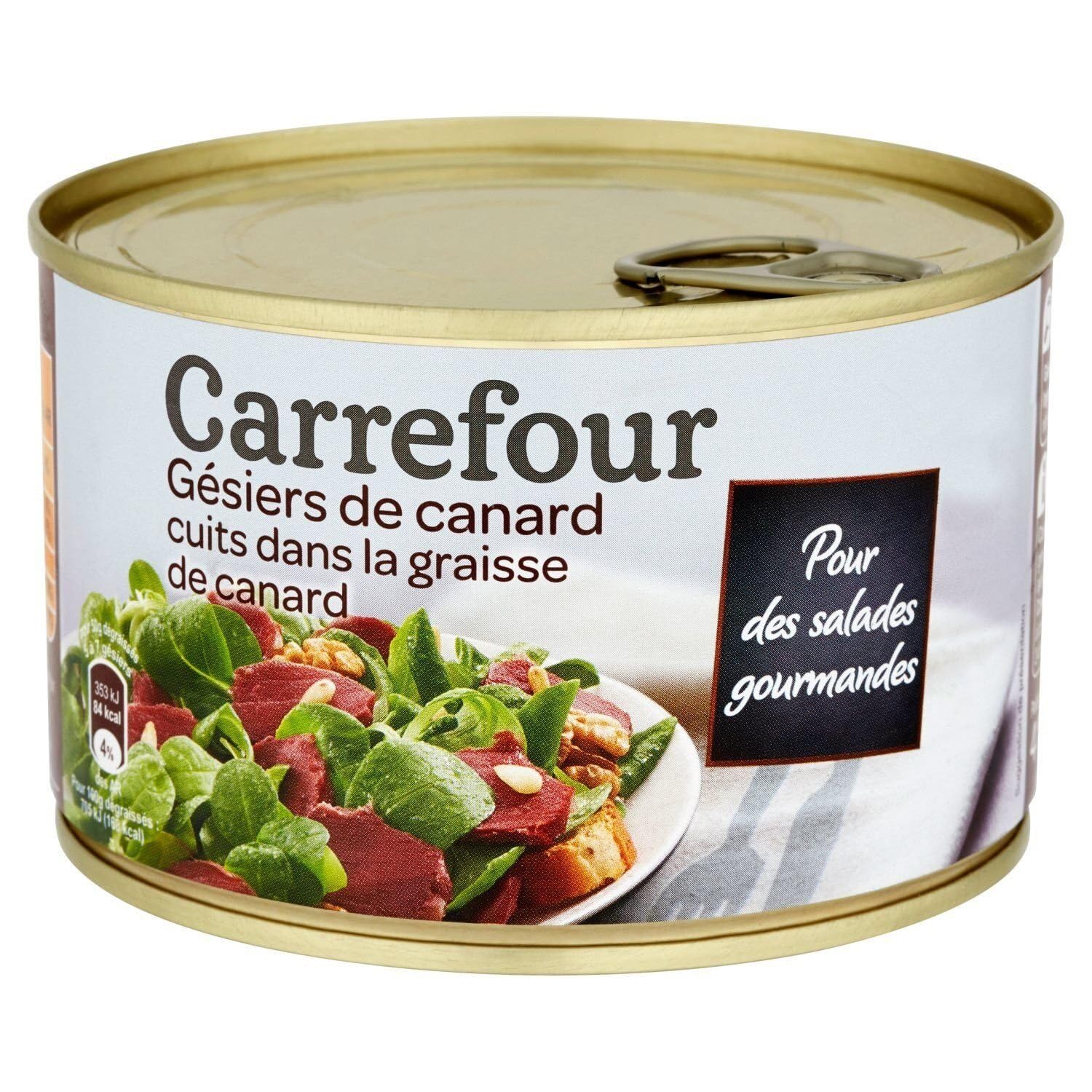 Pour des salades gourmandes et savoureuses au quotidien — CARREFOUR Gésiers de canard maigre confits, 212g - Lot de 3