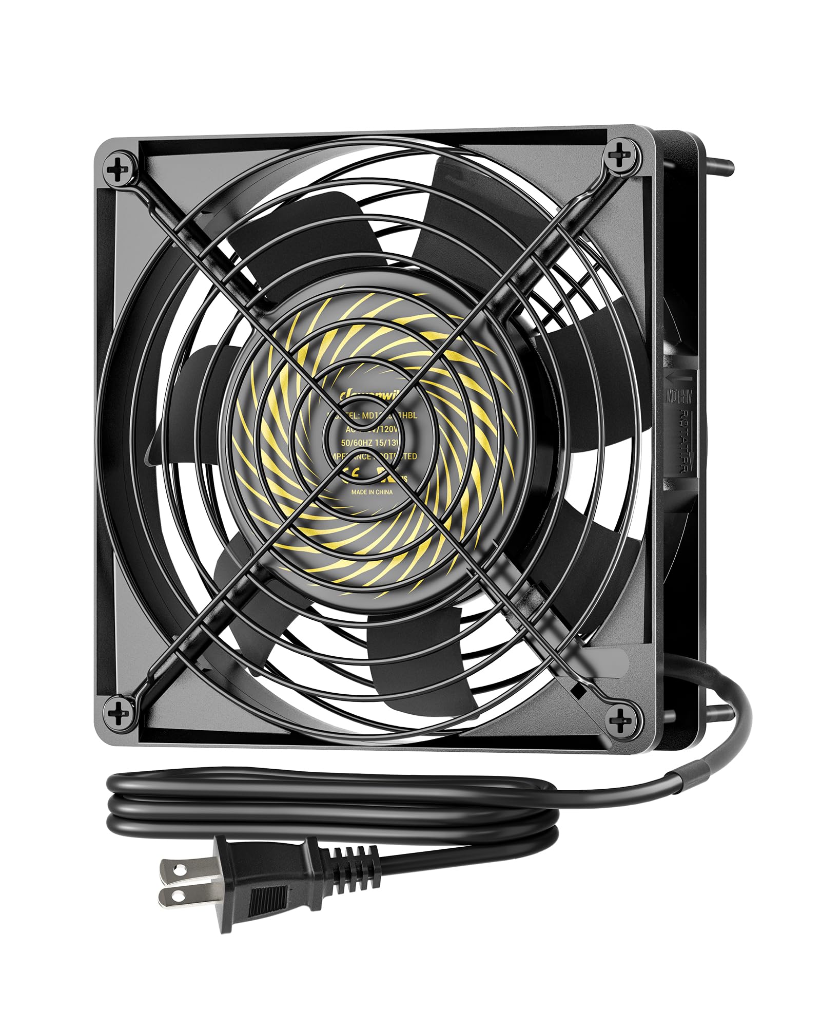 DEWENWILS 120V AC Fan, Waterproof Exhaust Fan 120mm, 13W 2800RPM 60CFM, DIY Cooling Fan for Refrigerator, Computer Case, Compressor Engine, Generator,