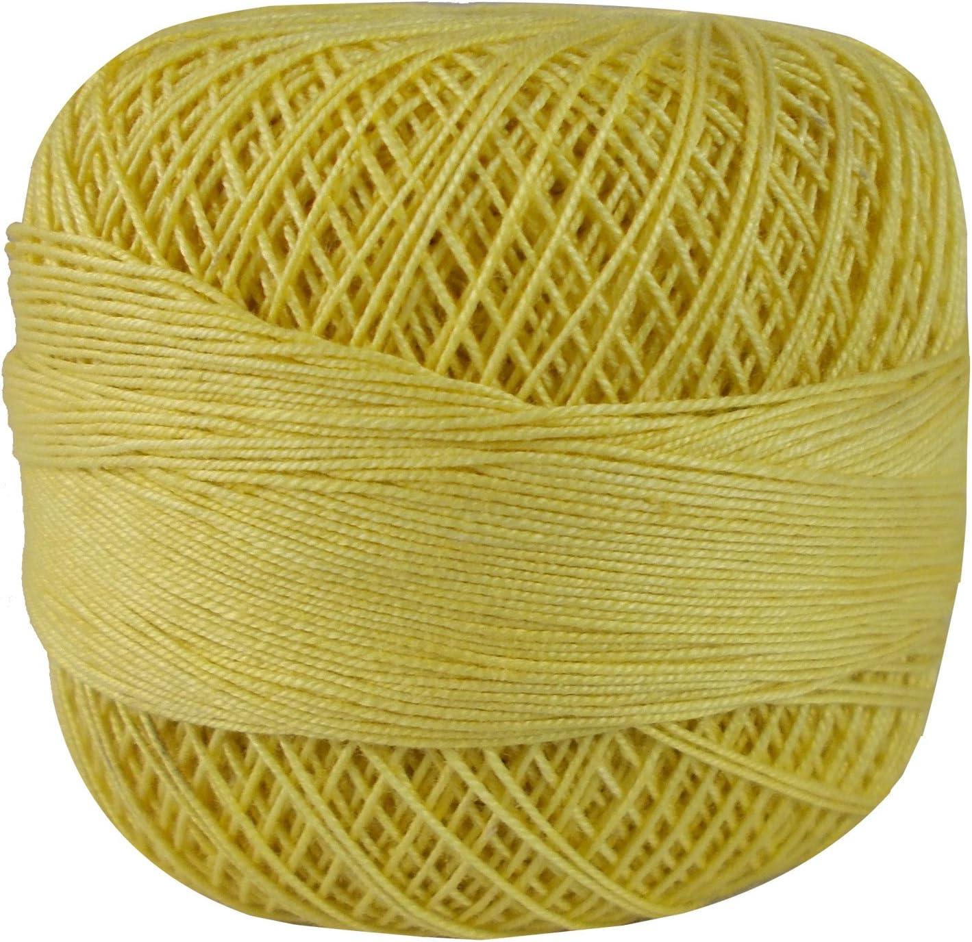 Cotton Crochet Thread Knitting Mercerized Embroidery 10 Pcs Yarn Cross Stitch Tatting Doilies Skeins Lacey Craft (Yellow)