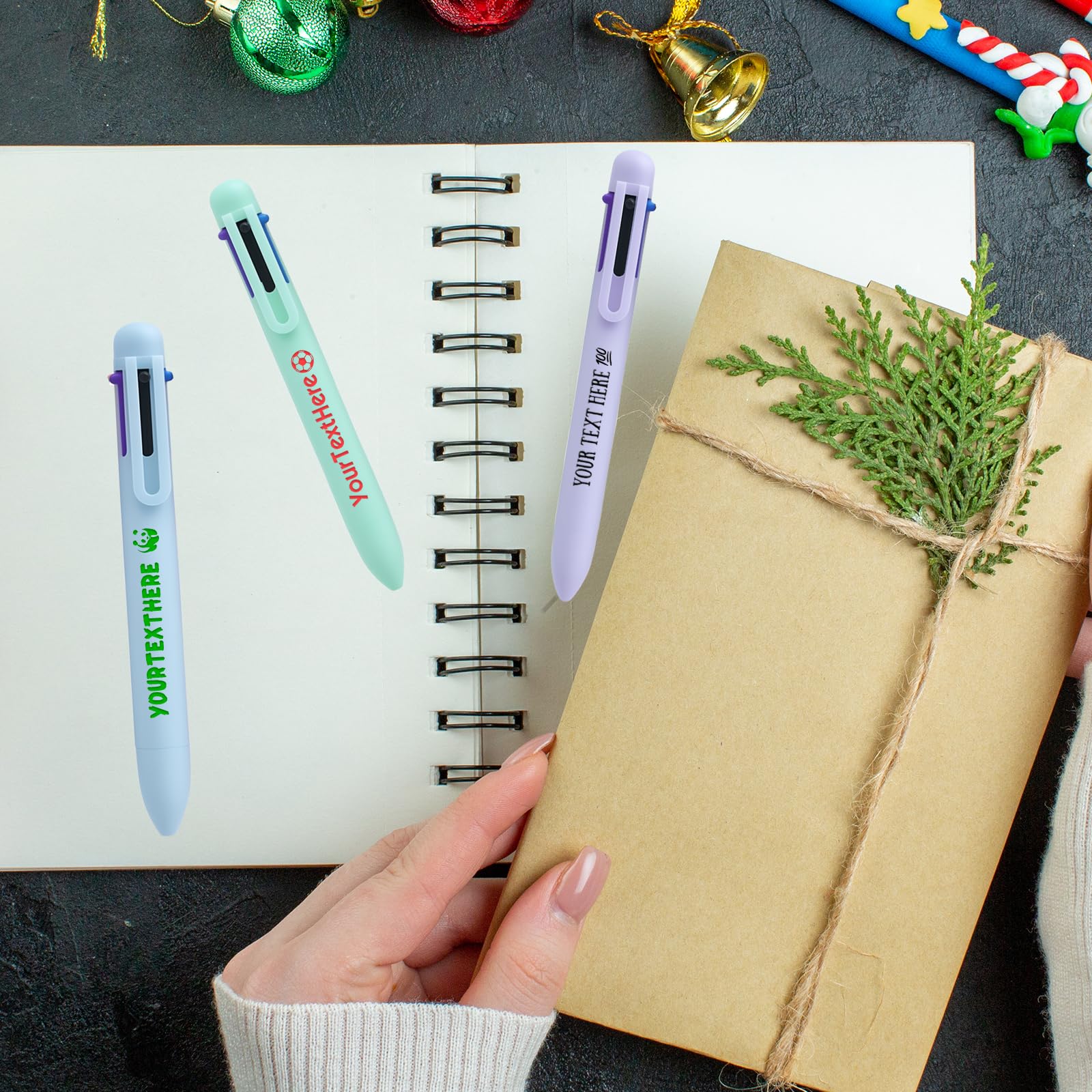 6-in-1 Custom Pens Personalized with Logo Text Customized 6 Ink Color 0 5 mm Smooth Fine Point Retractable — view 6