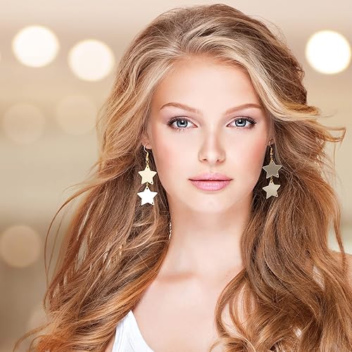 Miniatura 5 de HINZIC 100 parches de estrella de 08in con dos agujeros costura en forma de estrella en espejo acrílico parches de estrella dorada diamantes de