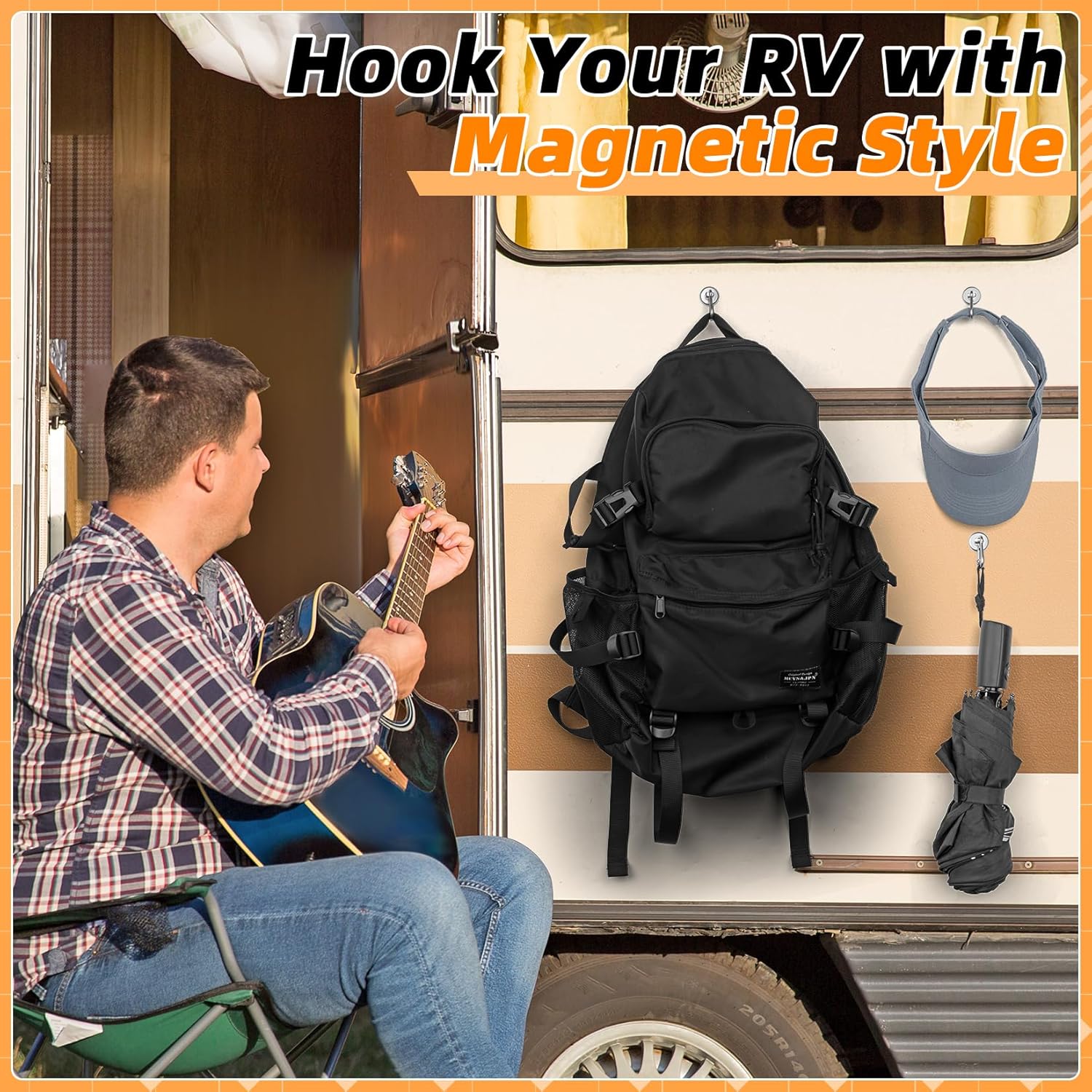 FINDMAG Magnetic Hooks with Swivel Carabiner, Neodymium Magnet Hooks for Hanging, Magnet with Hook for Kitchen, Office, Home, School - Silver, 20 Pack