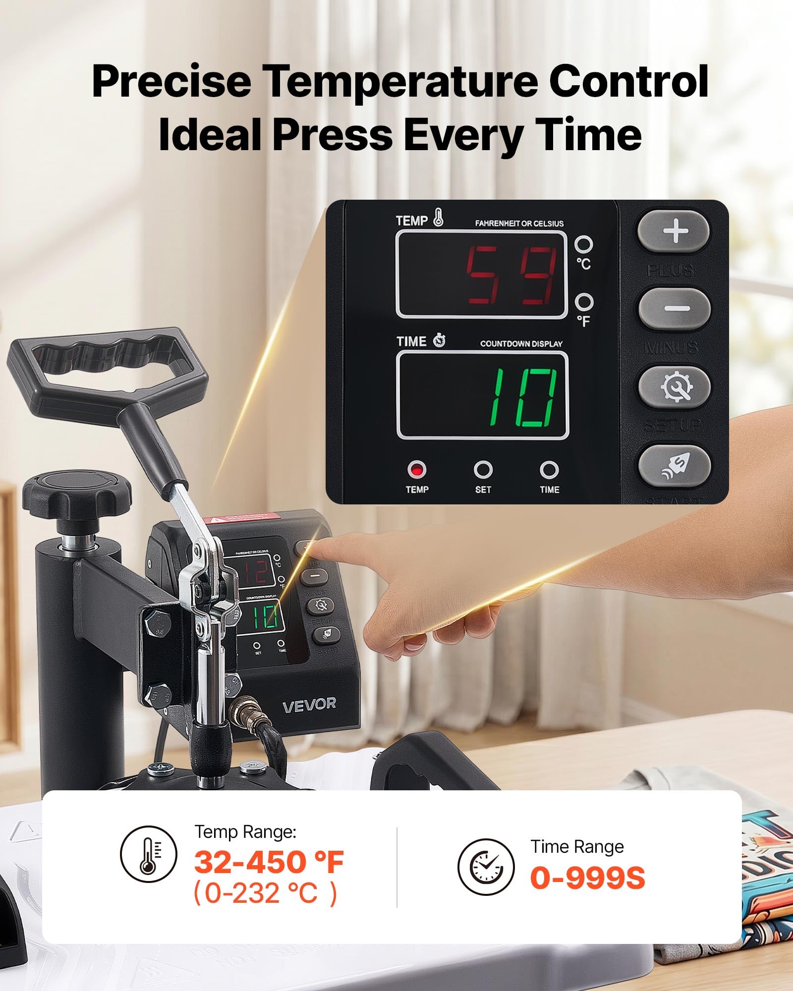 VEVOR Prensa de Calor 29x38 cm Máquina para Sublimación Impresora Térmica