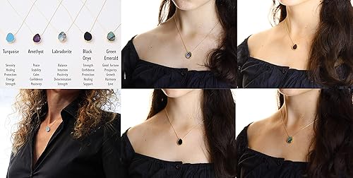 Miniatura 5 de Be Wished Personalized Mommy to Be Gifts for 1st Time Mom, Gemstone Necklace, Jewelry with Meaningful Message, 14K Gold-Filled