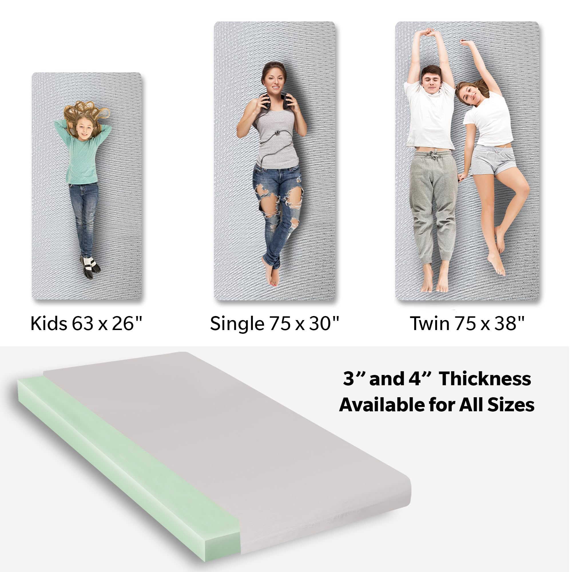 SHARK SHIP Enhance Outdoor Comfort with Memory Foam Camping Mattress, Portable, Water-Resistant Cover, 75