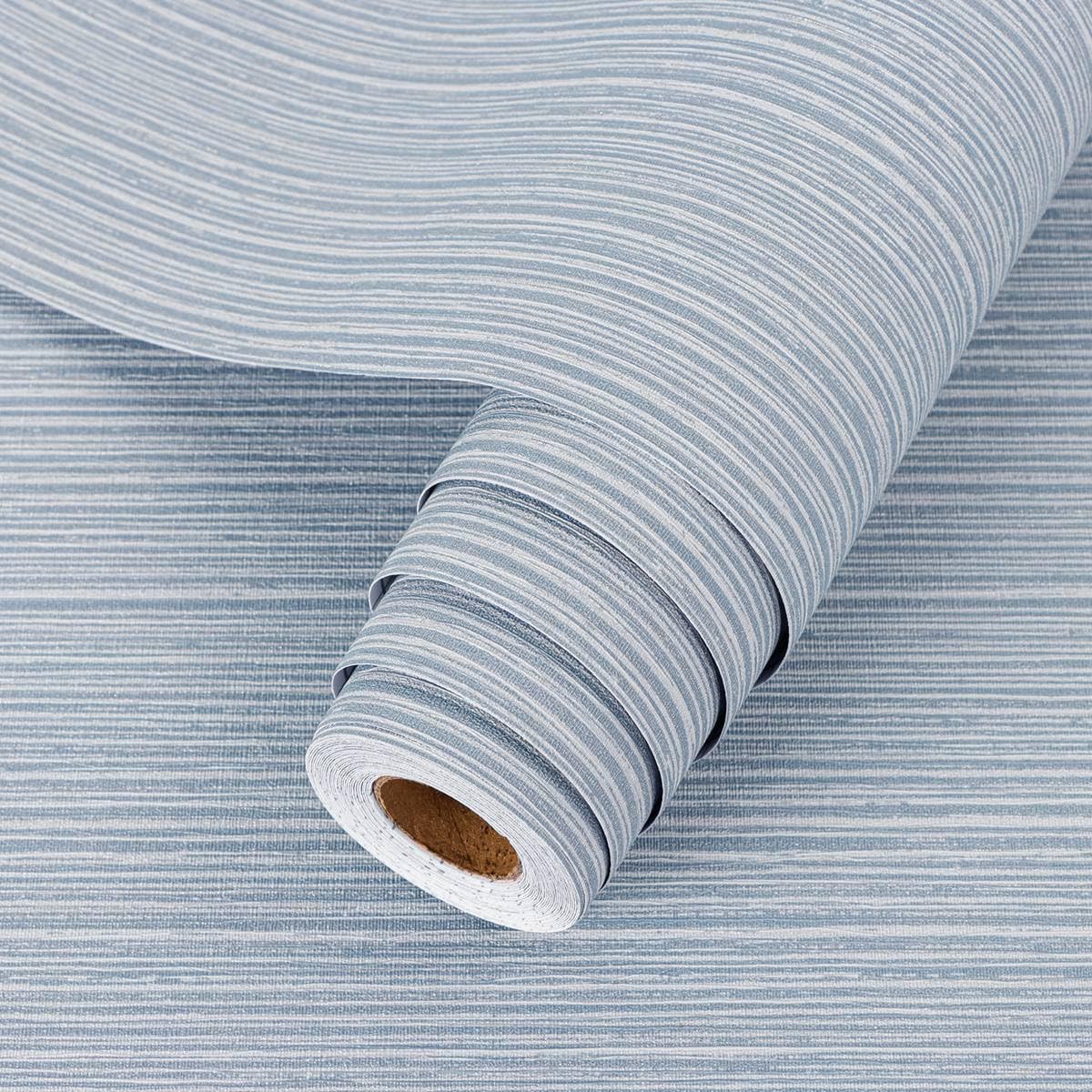 Arthome Peel and Stick Contact Paper Textured Wallpaper,Sticky Back Plastic,Self-Adhesive and Removable Textured Wall Paper for Bedroom,Cabinet Countertop,Dark Blue Grasscloth,40x610cm
