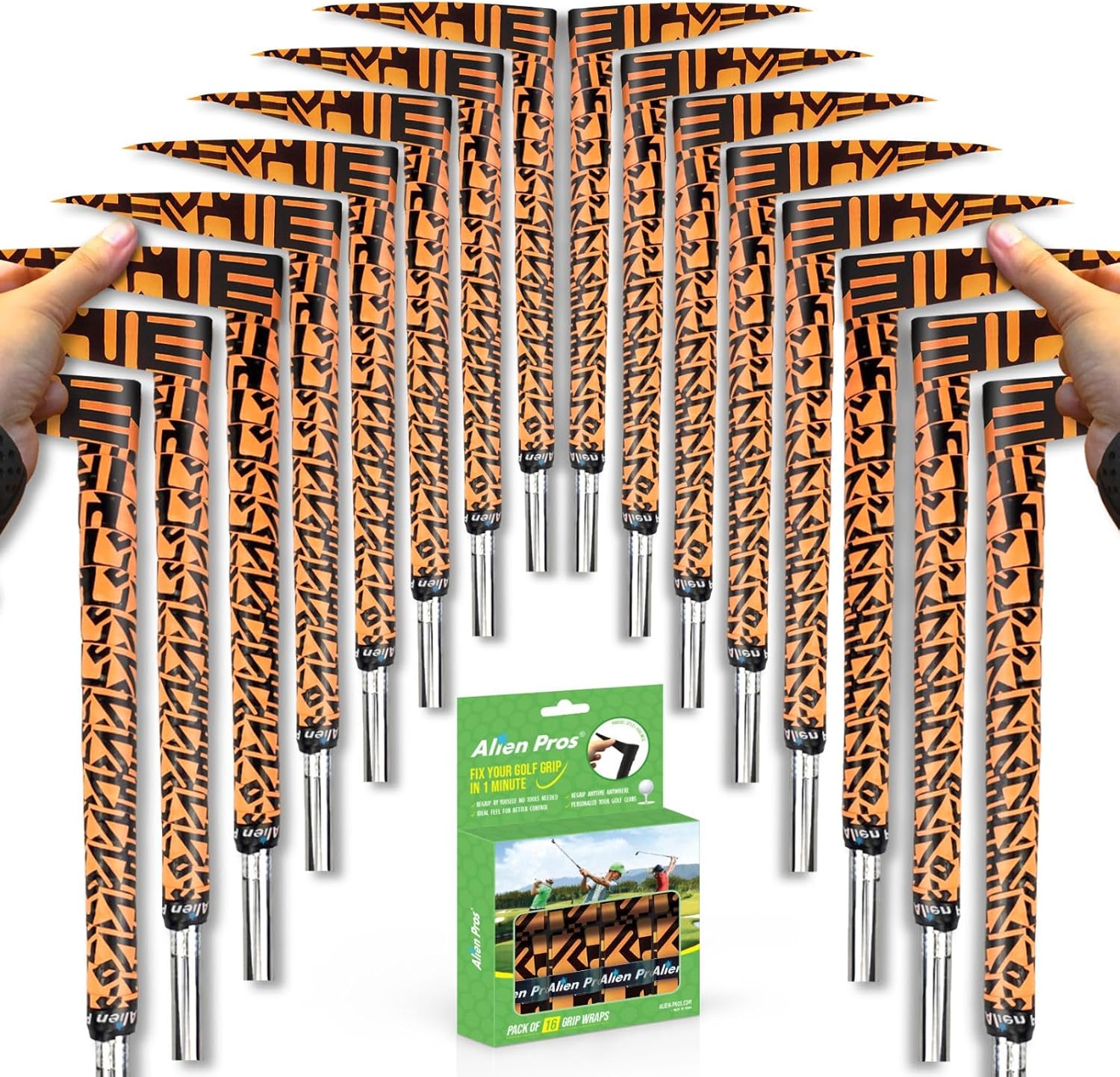 Alien Pros Golf Grip Wrapping Tapes - Innovative Golf Club Grip Solution - Enjoy a Fresh New Grip Feel in Less Than 1 Minute