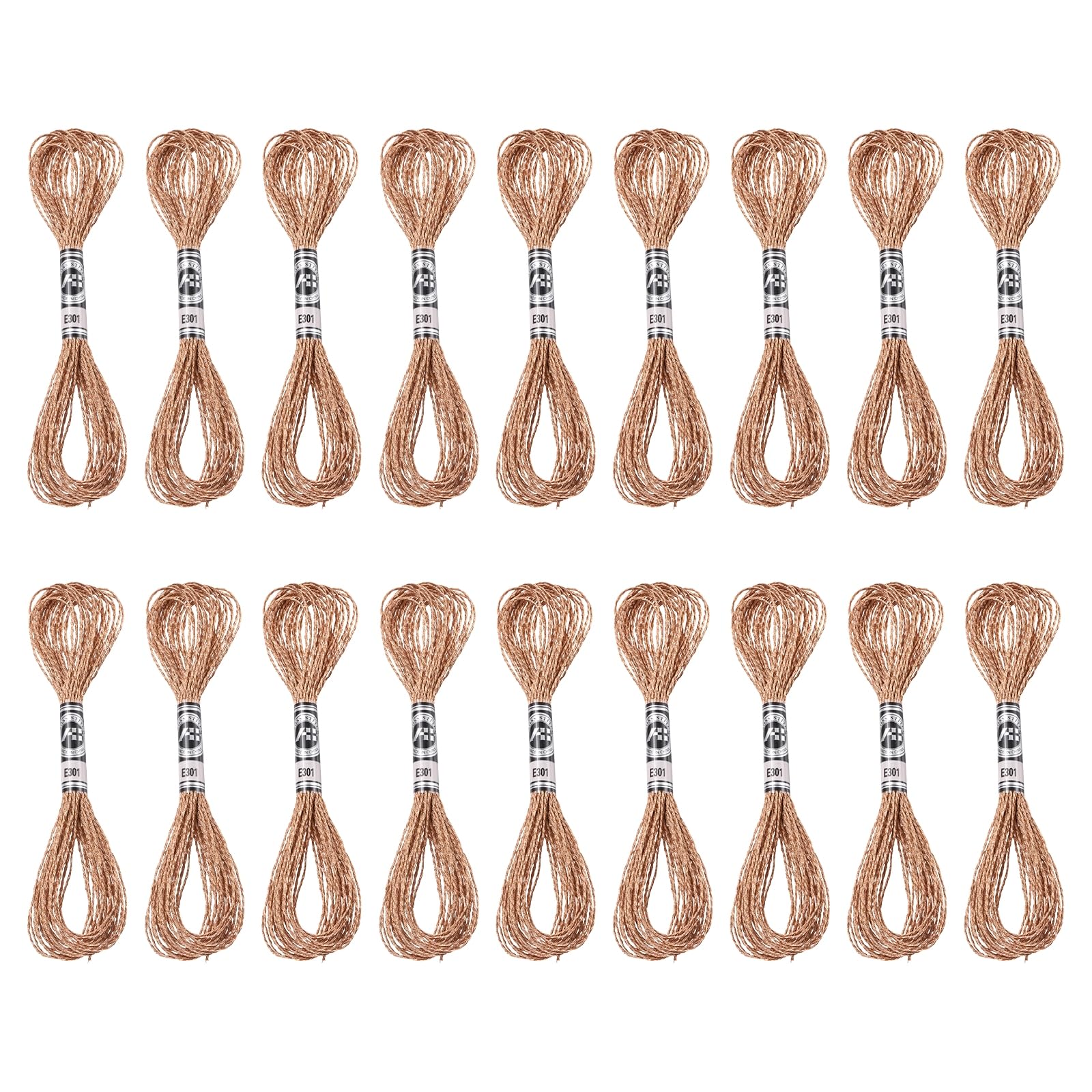 Fil à broder pour point de croix PATIKIL en nylon métallisé bronze résistant
