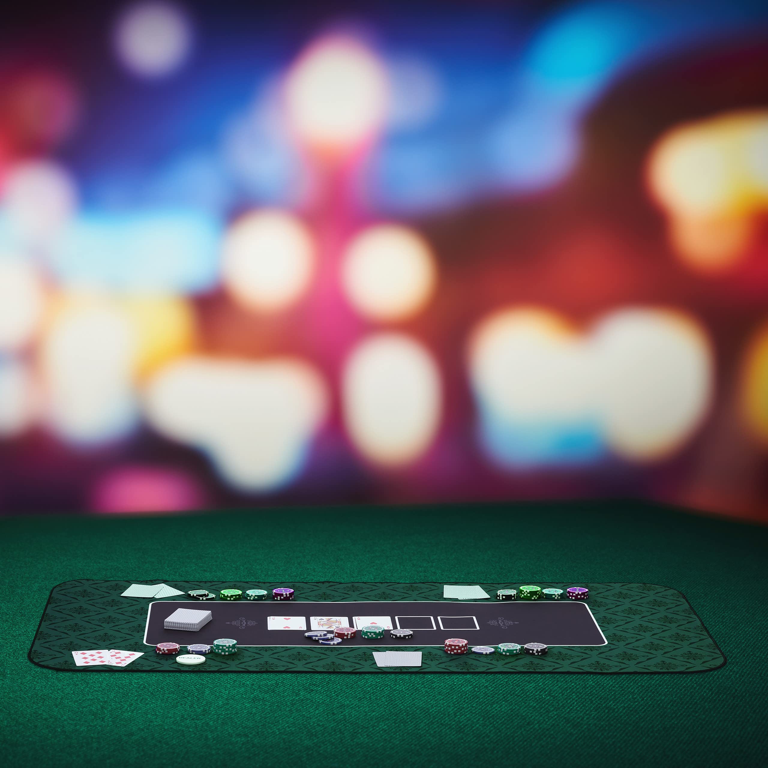 Relaxdays Tappeto da Poker 120x60cm Poliestere Verde Nero